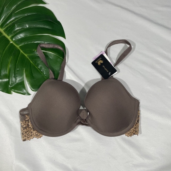 NWT $58 Wacoal [ 32D‎ US ] Embrace Lace Push-Up Bra in Mocha - Picture 4 of 14